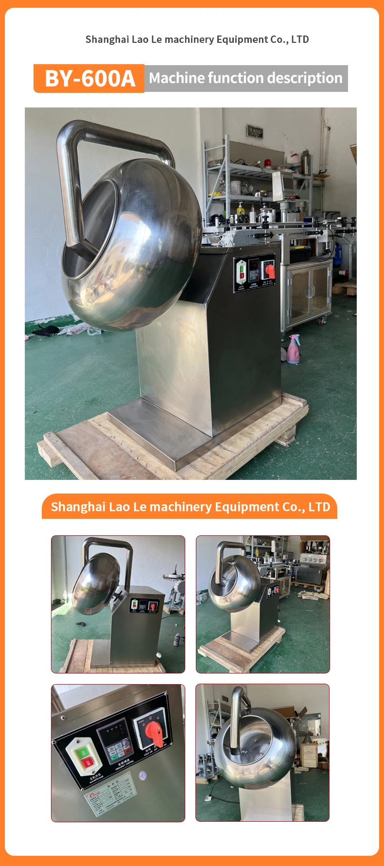 by-600A Newly Arrived Icing Pan Small Chocolate Candy Making Machine Coating Machine