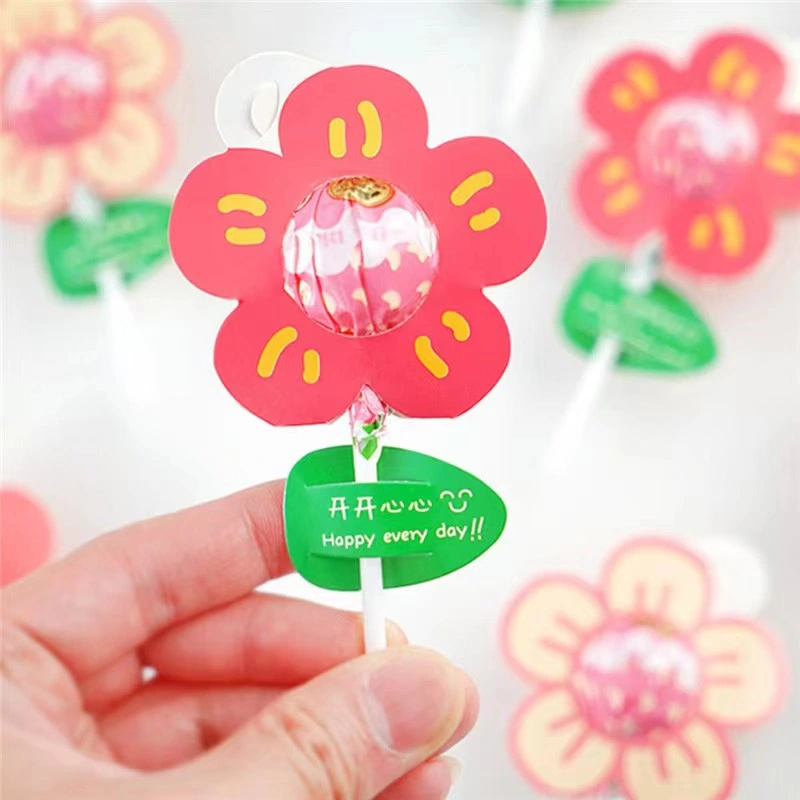 Send You a Flower Lollipop Decoration Cardboard Creative Small Red Flower Wrapping Paper Small Gift Wedding Candy Packaging Box Custom Packaging Box