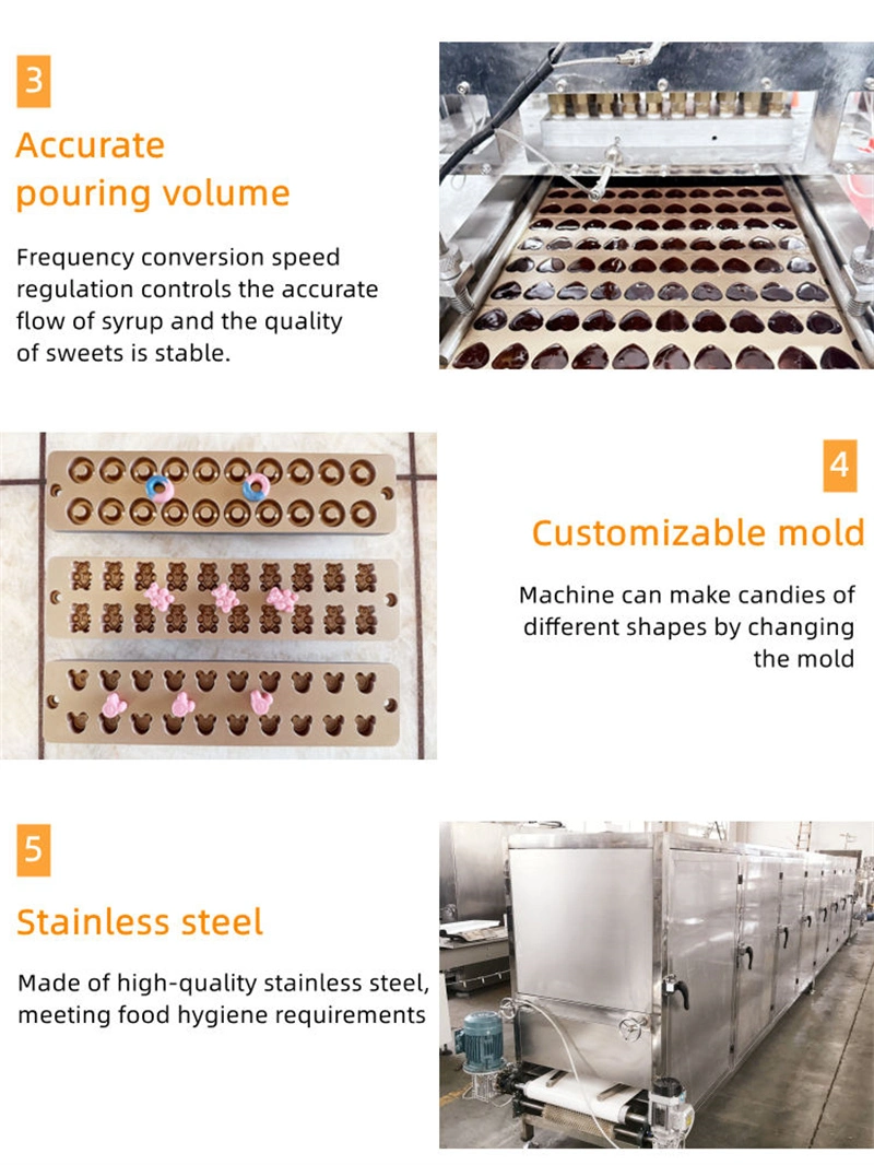 Full Automatic Gelatin Pectin Candy Machine Toffee Candy Filling Jelly Make Machine