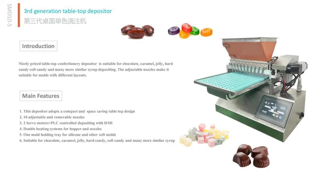 Chocolate, Gummy Candy, Jelly Cang Chocolate Jelly Candy Production Line SMD10-S