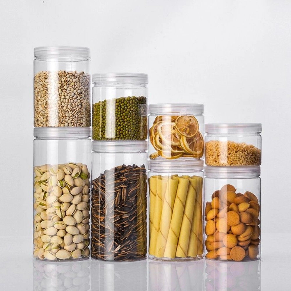 Wanda Customized BPA Free Pet Containers Home and Kitchen Storage for Dry Food, Peanuts, Candy Plastic Cans/Jar/Bottle