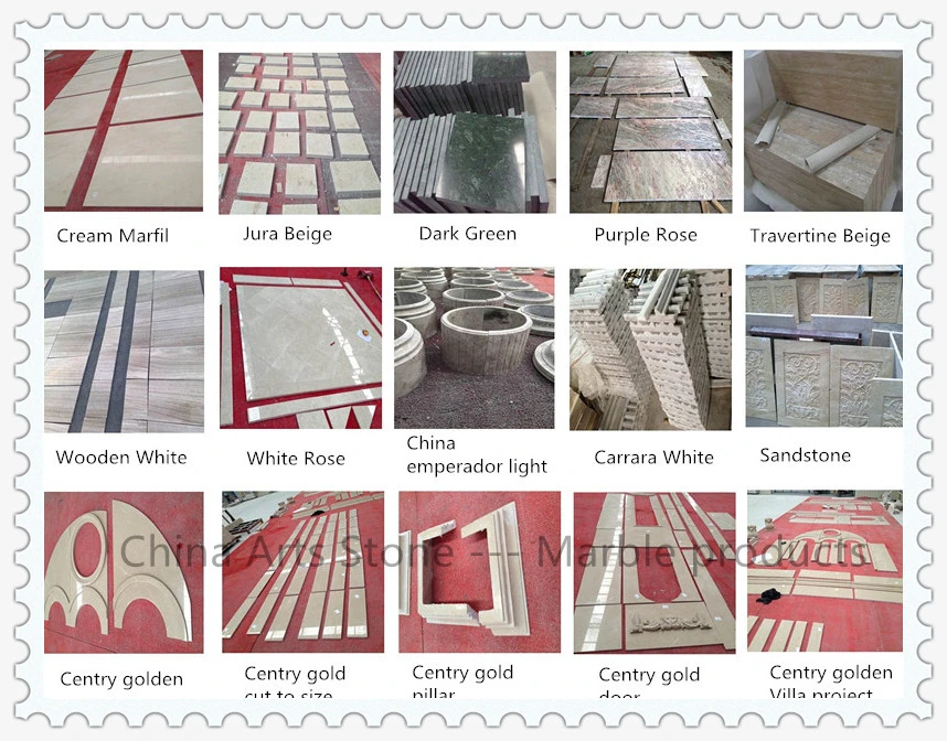 Chinese White and Beige Marble Slab for Floor Tiles