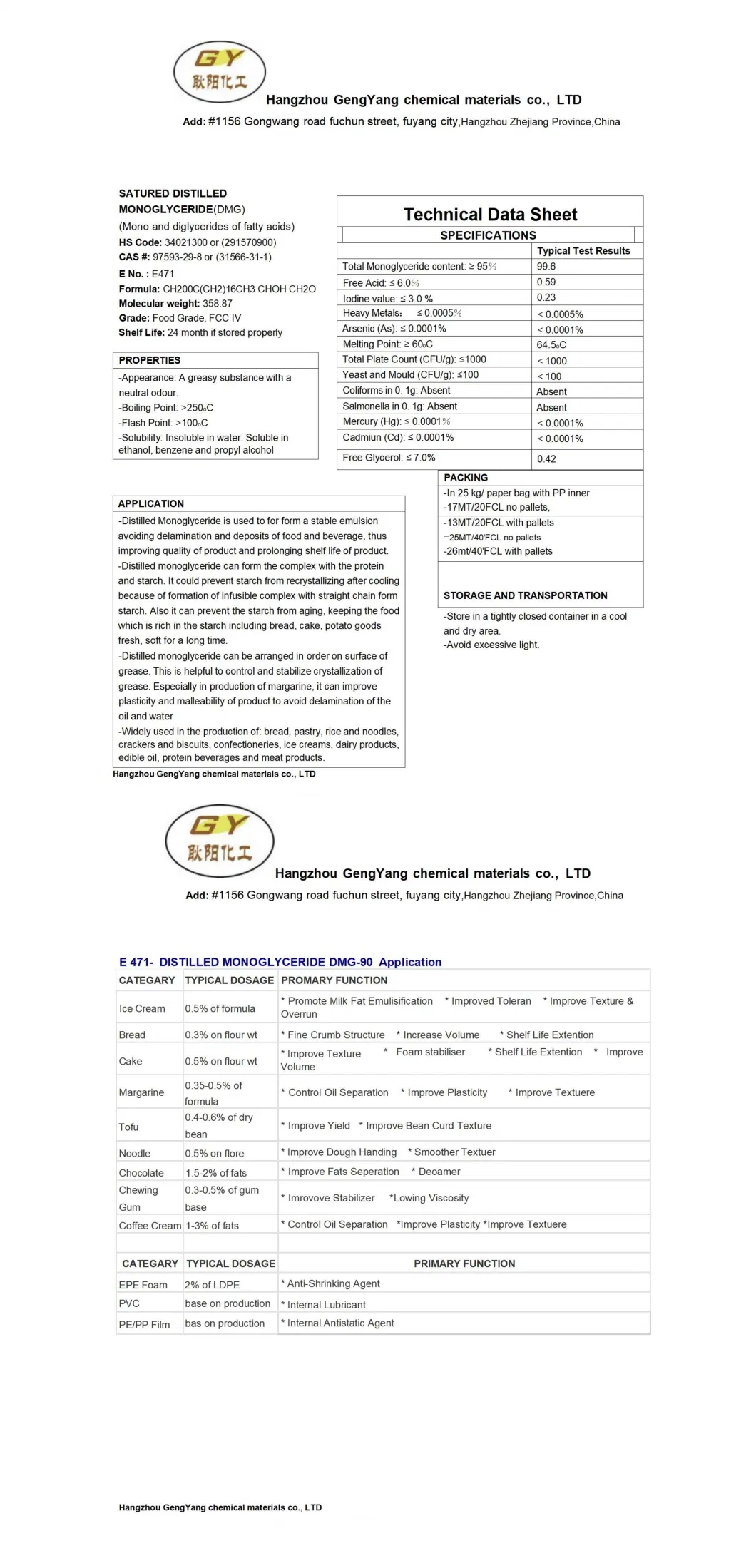 E471-Destilled Monoglyceride (DMG) Makes Ice Cream More Creamy