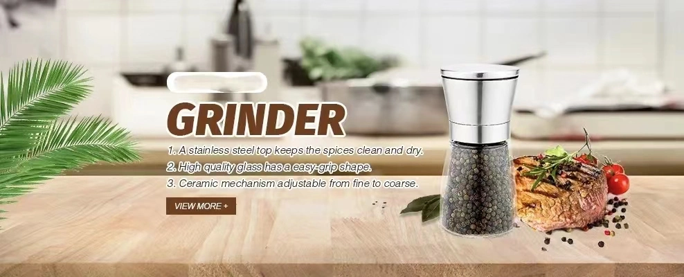 Spice Glass Jar Containers Stainless Steel Salt and Pepper Mill Plastic Manual Pepper Grinder Food Herb Grinders