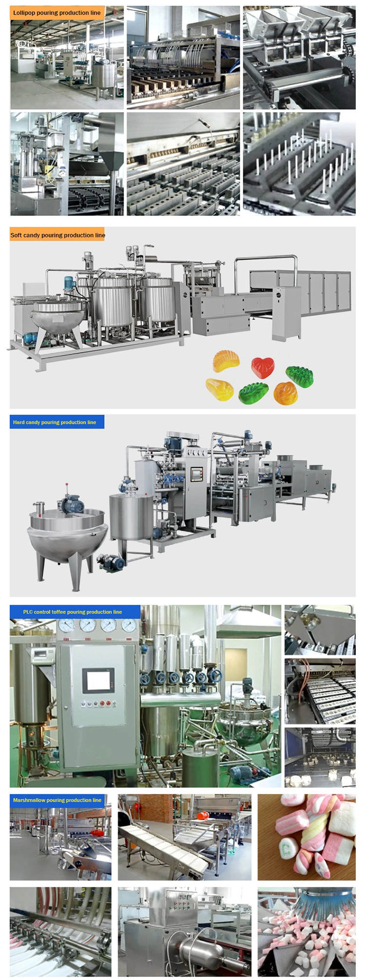 Automatic Soft Chewy Gummy and Jelly Candy Making Machine Depositing Production Line