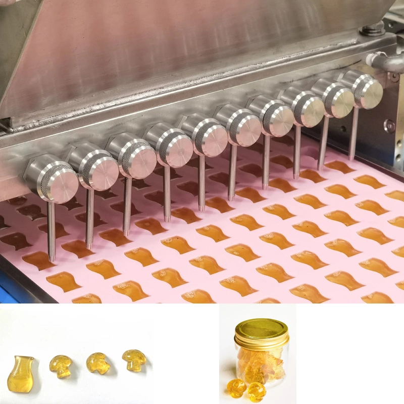 Semi-Automatic Tabletop Fruit Flavor Soft Candy Jelly Gummy Chocolate Making Machine Filled Filling Different Shapes Gummy Molds