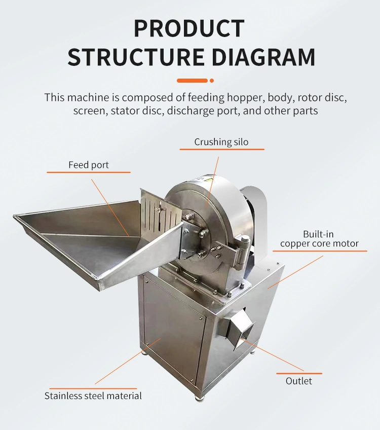 Cocoa Coffee Bean Salt Sugar Fine Powder Making Grinder Grinding Machine