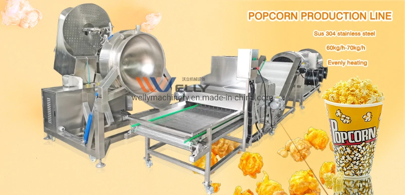 Gas Heating Popcorn Making Machine Commercial Caramel Popcorn Making Machine