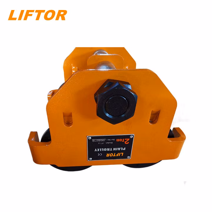 Liftor 0.5ton 1ton 2ton Motorized I Beam Geared Trolley Plain Chain Pulley Block Manual Travelling Trolley Chain Pneumatic Electric Hoist with Trolley