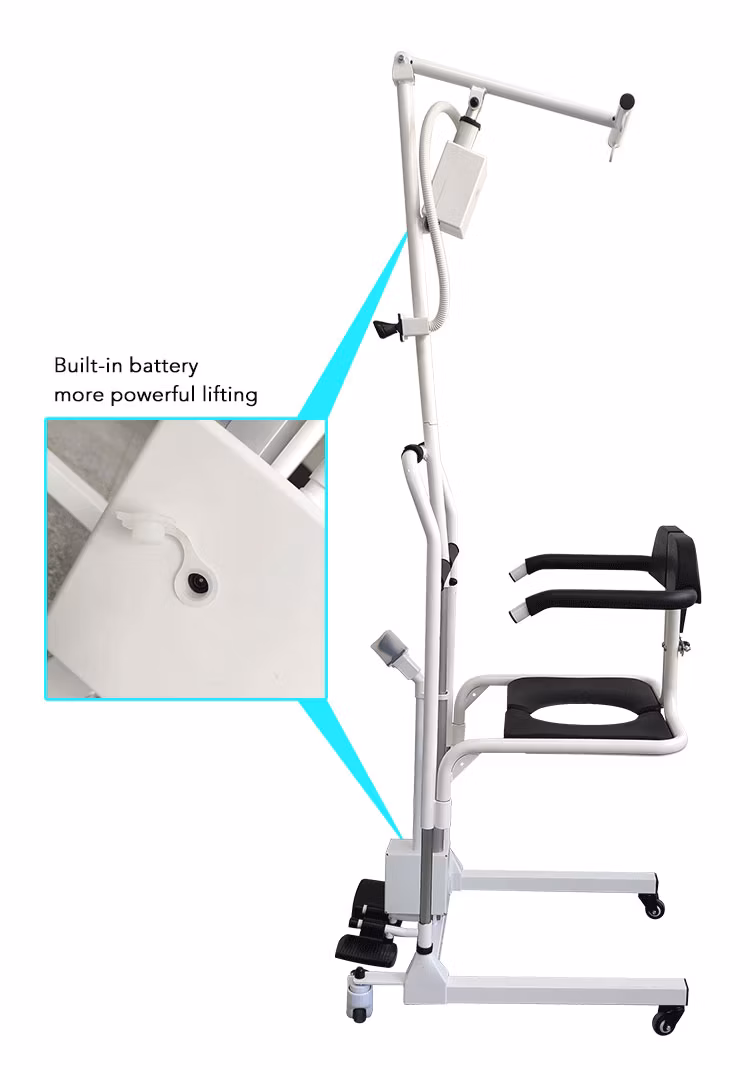 Multifunctional Electric Lift Transfer for Home Power Elevate Bedside Shower Chair with 180 Degree Split Seat