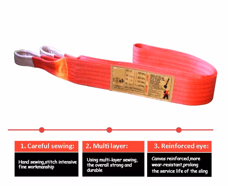 Climbing Contact Webbing Sling Man Red White Customize Handy Eye Logo Endless Color Design Weave