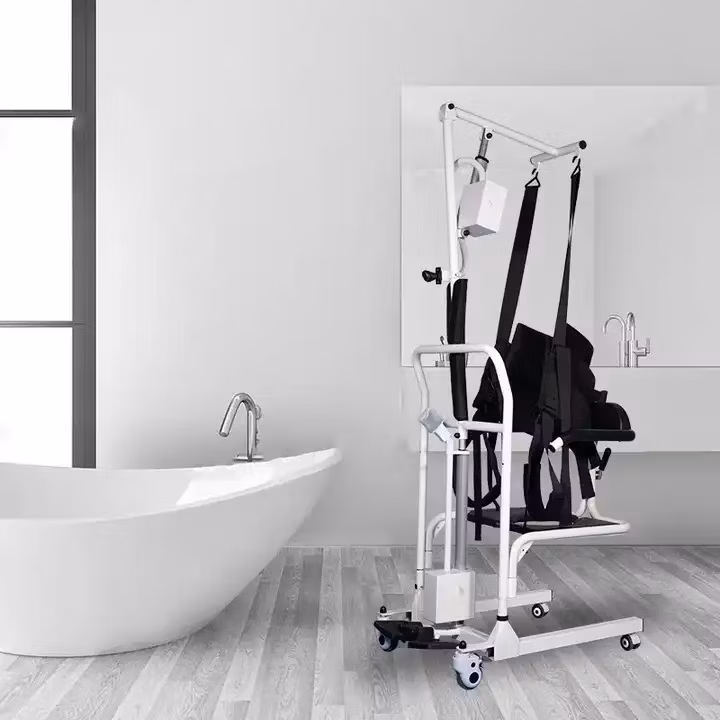Multifunctional Electric Lift Transfer for Home Power Elevate Bedside Shower Chair with 180 Degree Split Seat