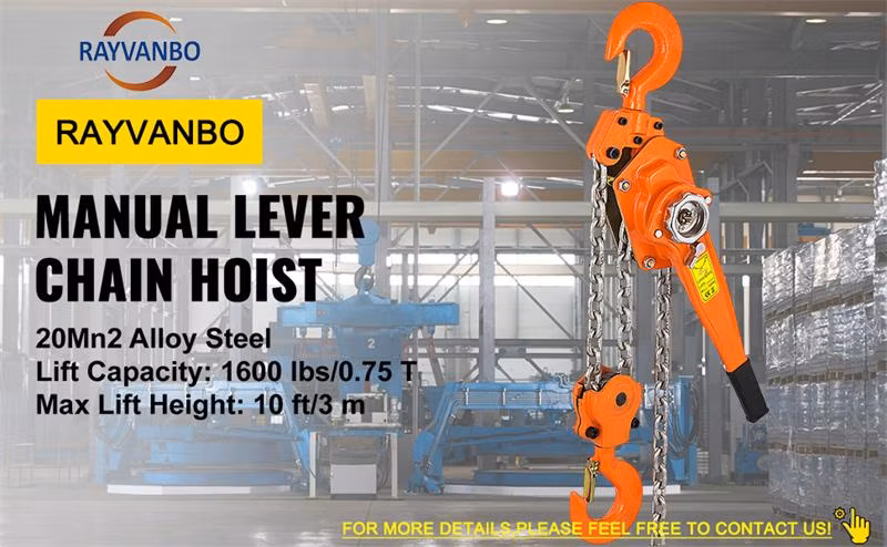 G80 Grade Chain Lift Pull Lever Chain Hoist Block with Steel Power Hook
