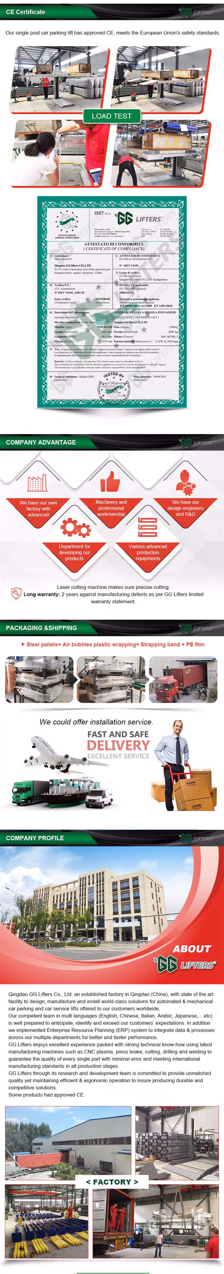 single post auto lift vehicle parking equipment