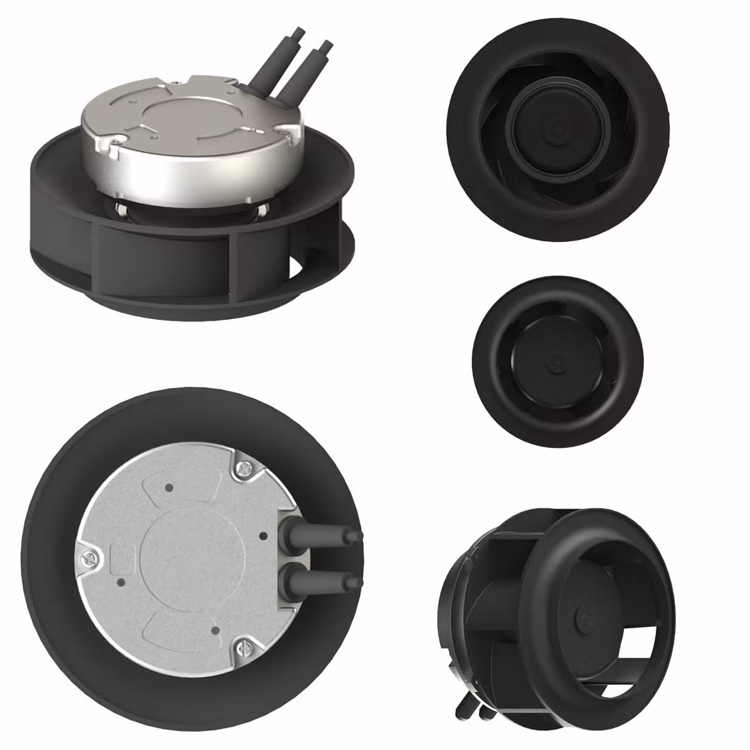 133mm-560mm 230V Air Purifier Conditioner HVAC Cooling Motor Blower Ec DC Radial Exhaust Backward Curved Centrifugal Plug Fan with Support Bracket