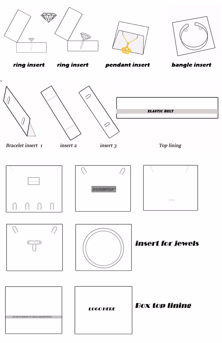 White Various Styles Jewelry Beautiful Jewellery Chain Box Leather Paper Cardboard Box Storage Box