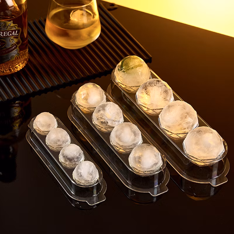 Household Durable Plastic Ice Ball Tray Ice Mold with Cover