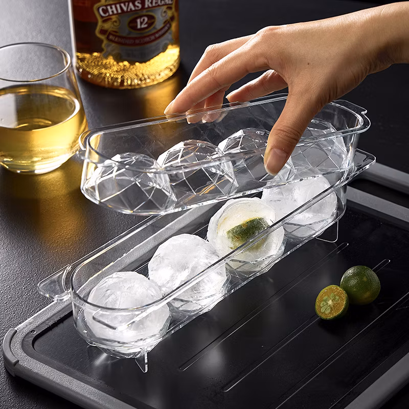 Household Durable Plastic Ice Ball Tray Ice Mold with Cover