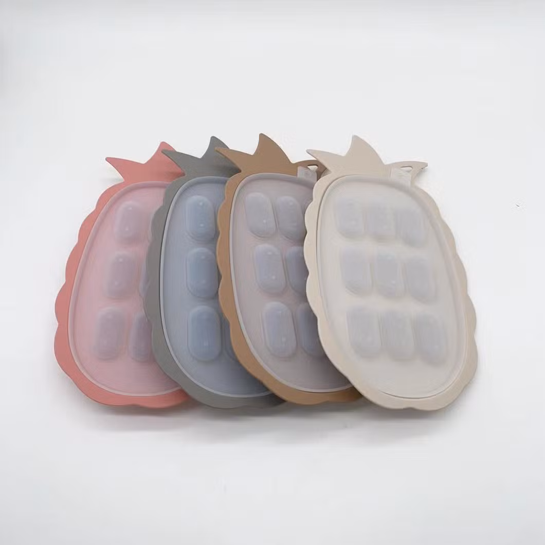 Reusable Set Fruit Silicone Food Container Storage Feeder Baby Food Freezer Tray with Lids BPA Free
