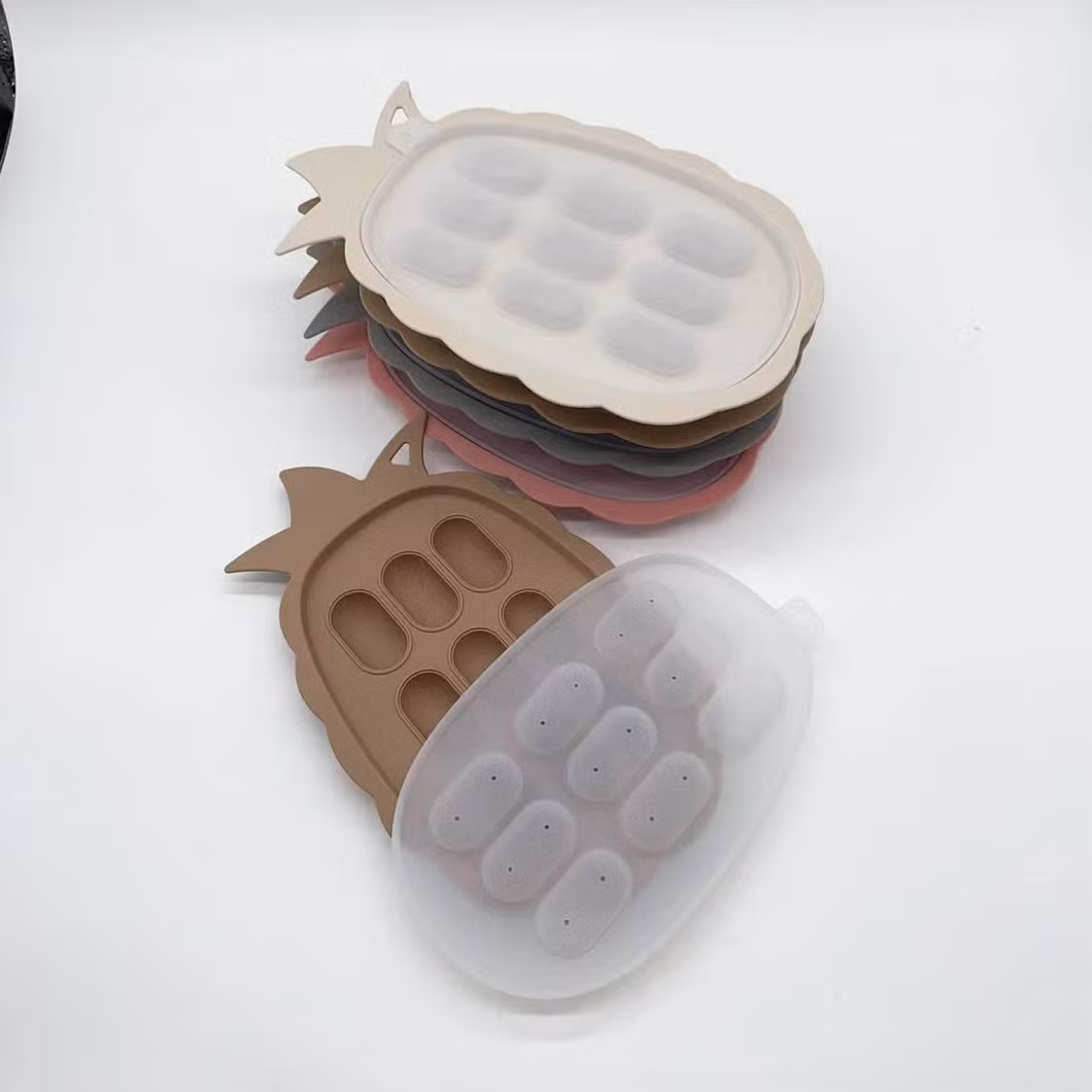 Reusable Set Fruit Silicone Food Container Storage Feeder Baby Food Freezer Tray with Lids BPA Free