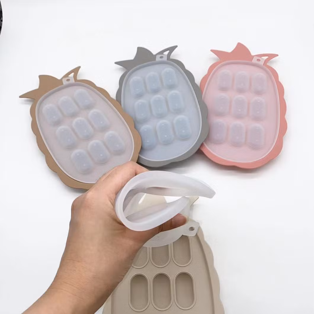Reusable Set Fruit Silicone Food Container Storage Feeder Baby Food Freezer Tray with Lids BPA Free