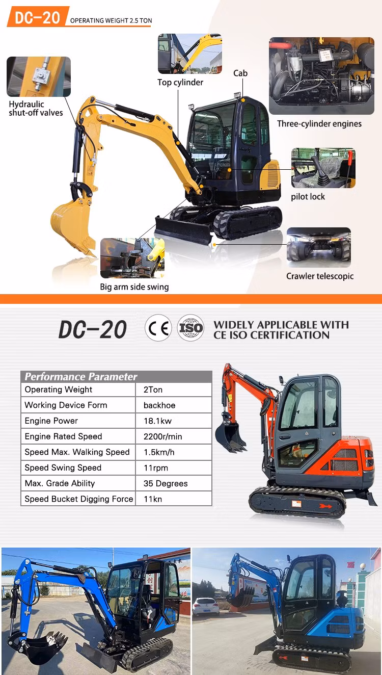 Free Shipping Factory Price Mini Excavator 3.5 Ton EPA Farm Used New Crawler Digger Japan Engine Engine Small Excavators 1 Ton 2 Ton Machine