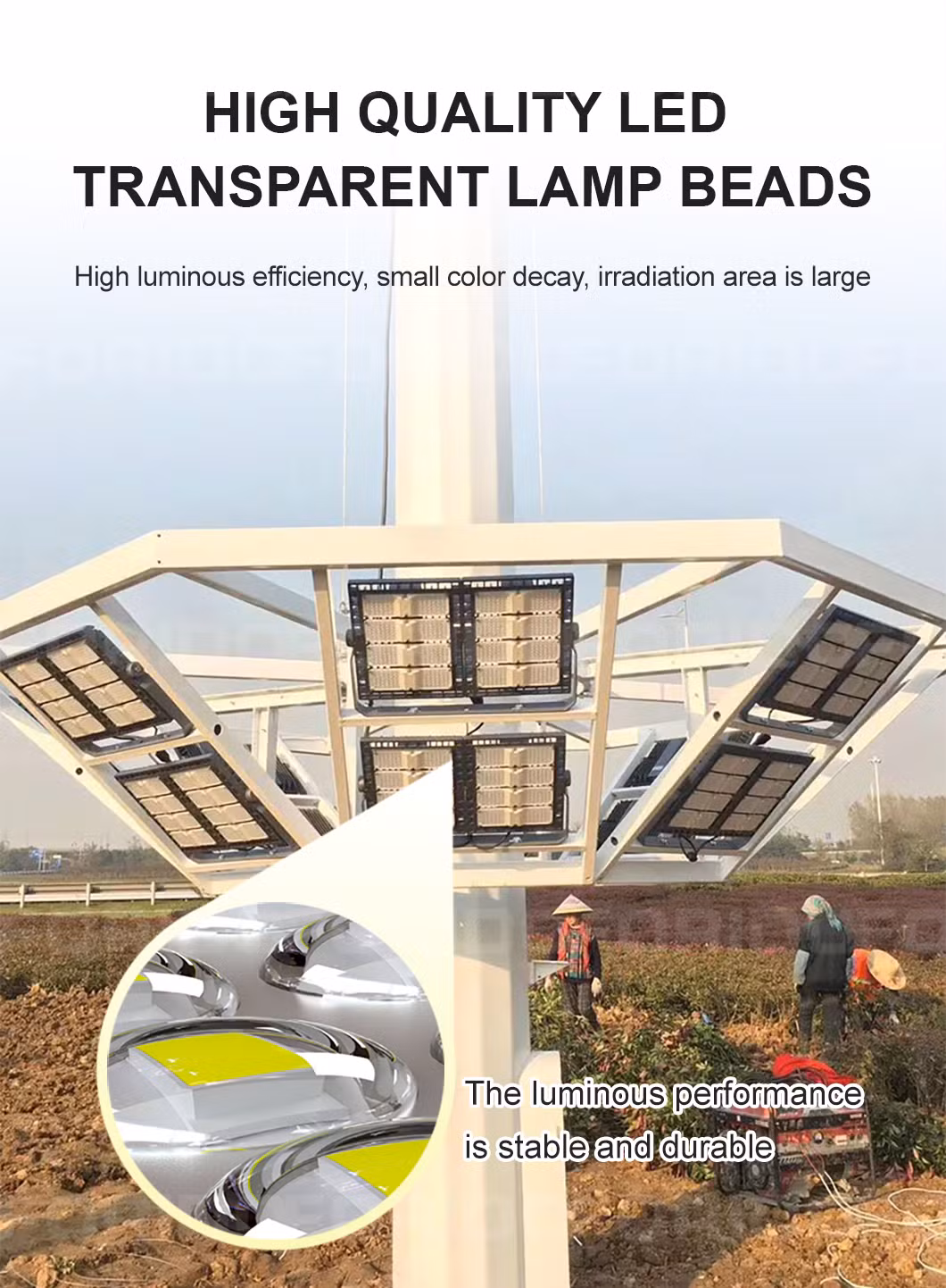 220V Forido Felt Fabric/Wooden Box LED Street Pole High Mast Light with CQC