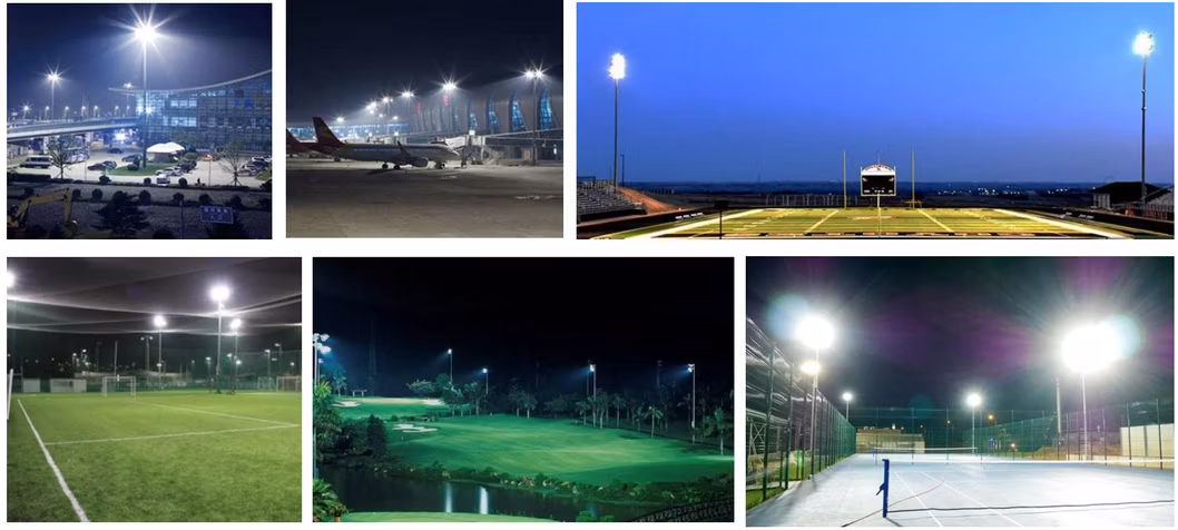 600W Factory Price Intelligent Dimming System 150lm/W IP67 LED High Pole Stadium Flood Light for Outdoor Waterproof for Parking Lot Tennis Court Football Field