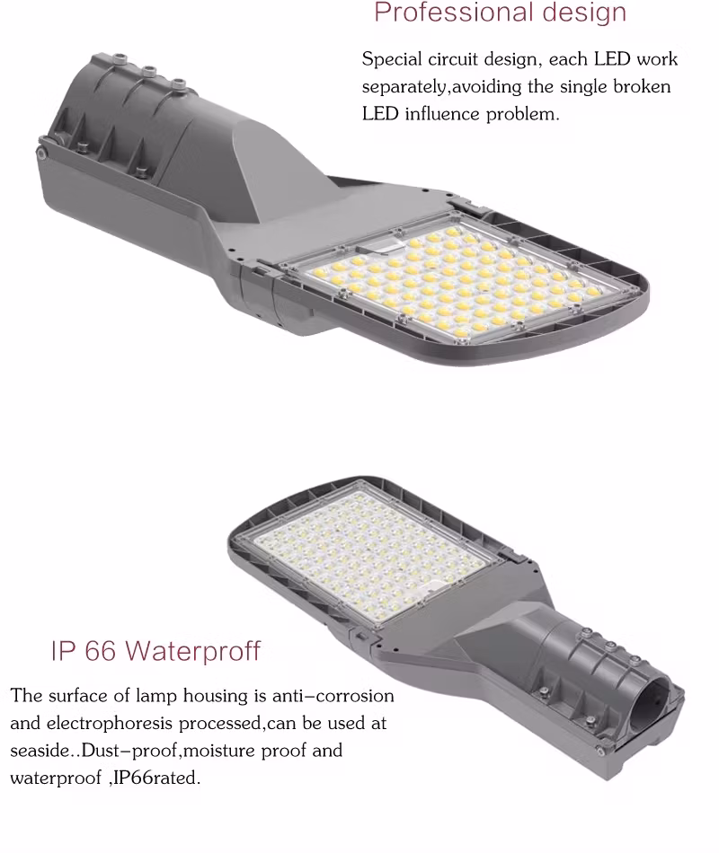 Efficient 100W LED Street Lamp - Water Resistant IP65 Integrated Shoebox Design