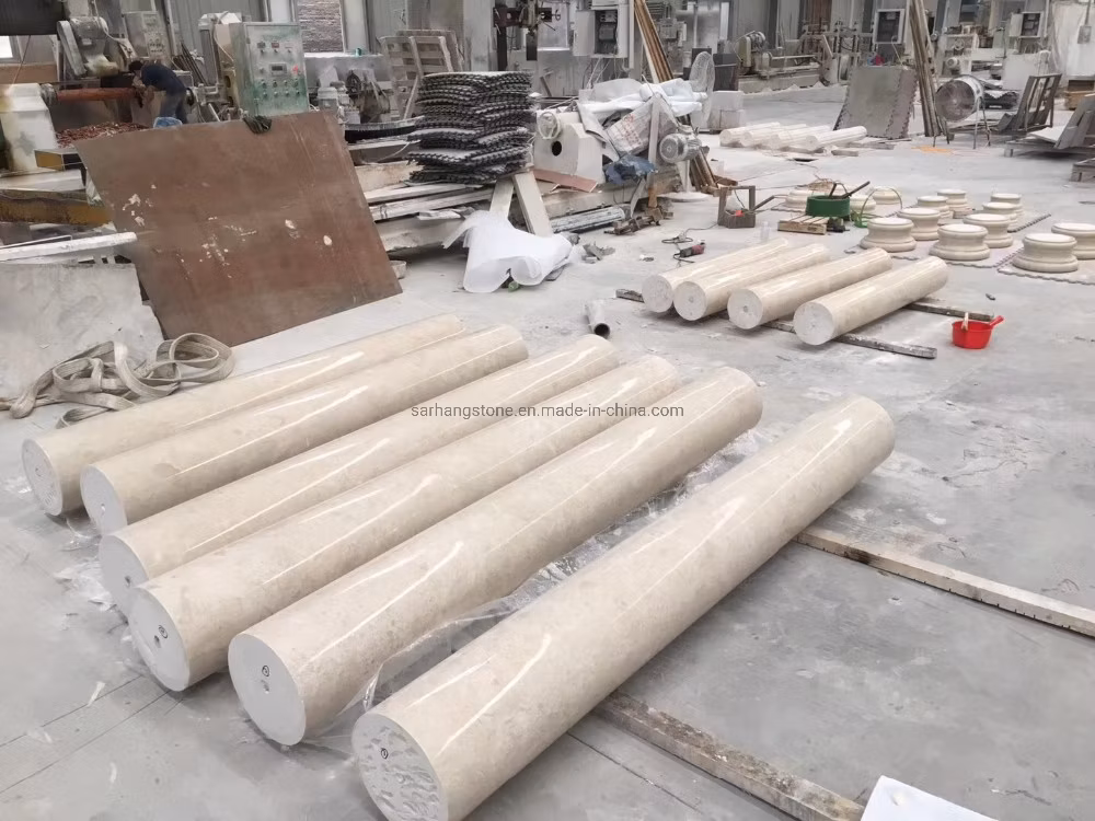 Wholesale Decorative Round Pillar Outdoor Marble/Granite Columns Hollow/Solid Roman Column