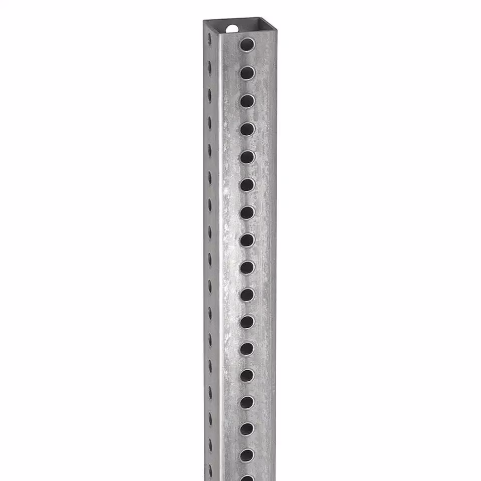 Outdoor Galvanized Perforated Steel Square Road Traffic Safety Bolt Down Sign Post