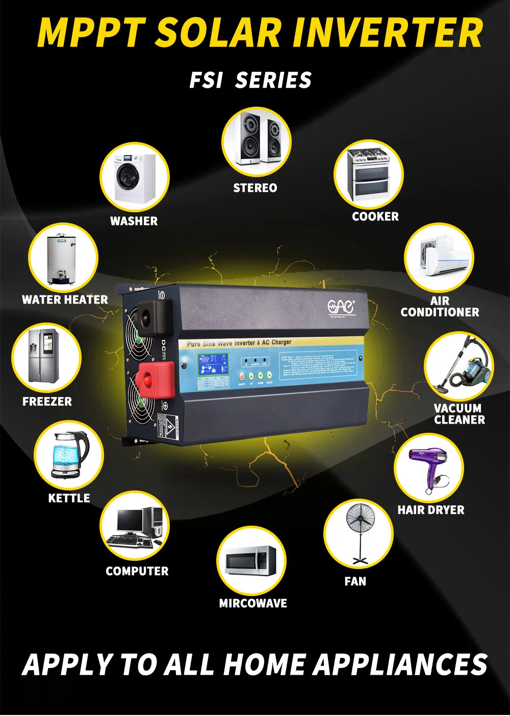 3kw Solar Inverter Hybrid Inverter Solar Panels and AC Power Both Connected