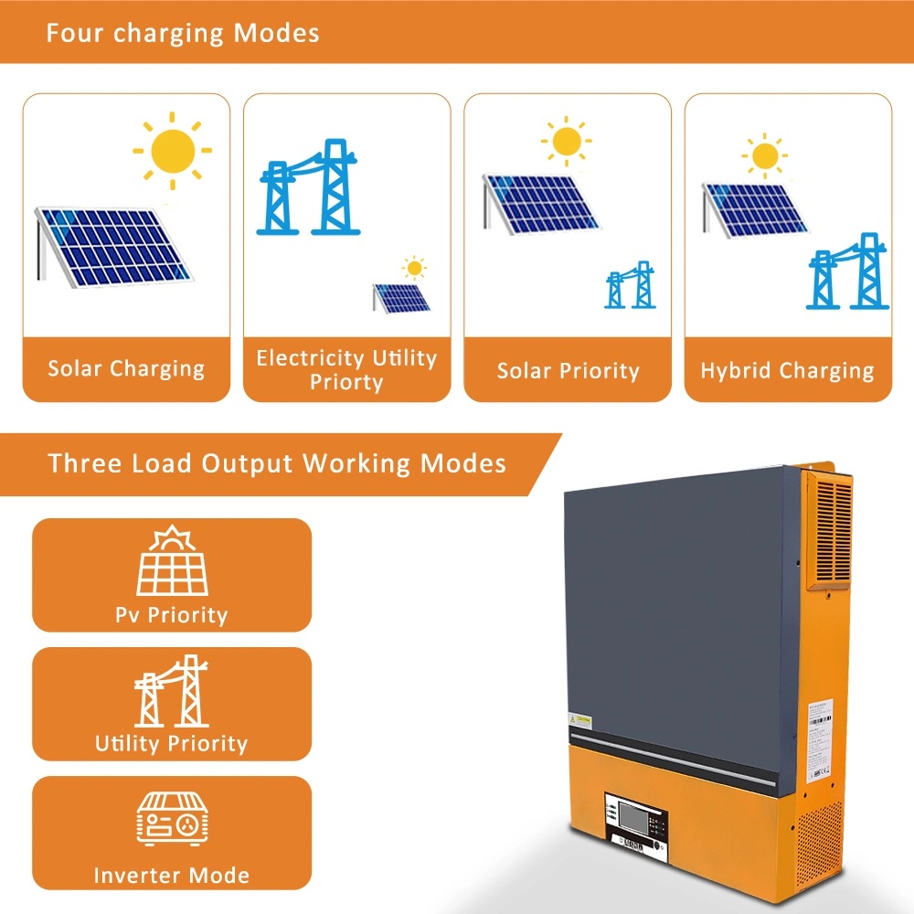 8kw 8000W Solar Hybrid Inverter for Solar System Photovoltaic PV Inverter