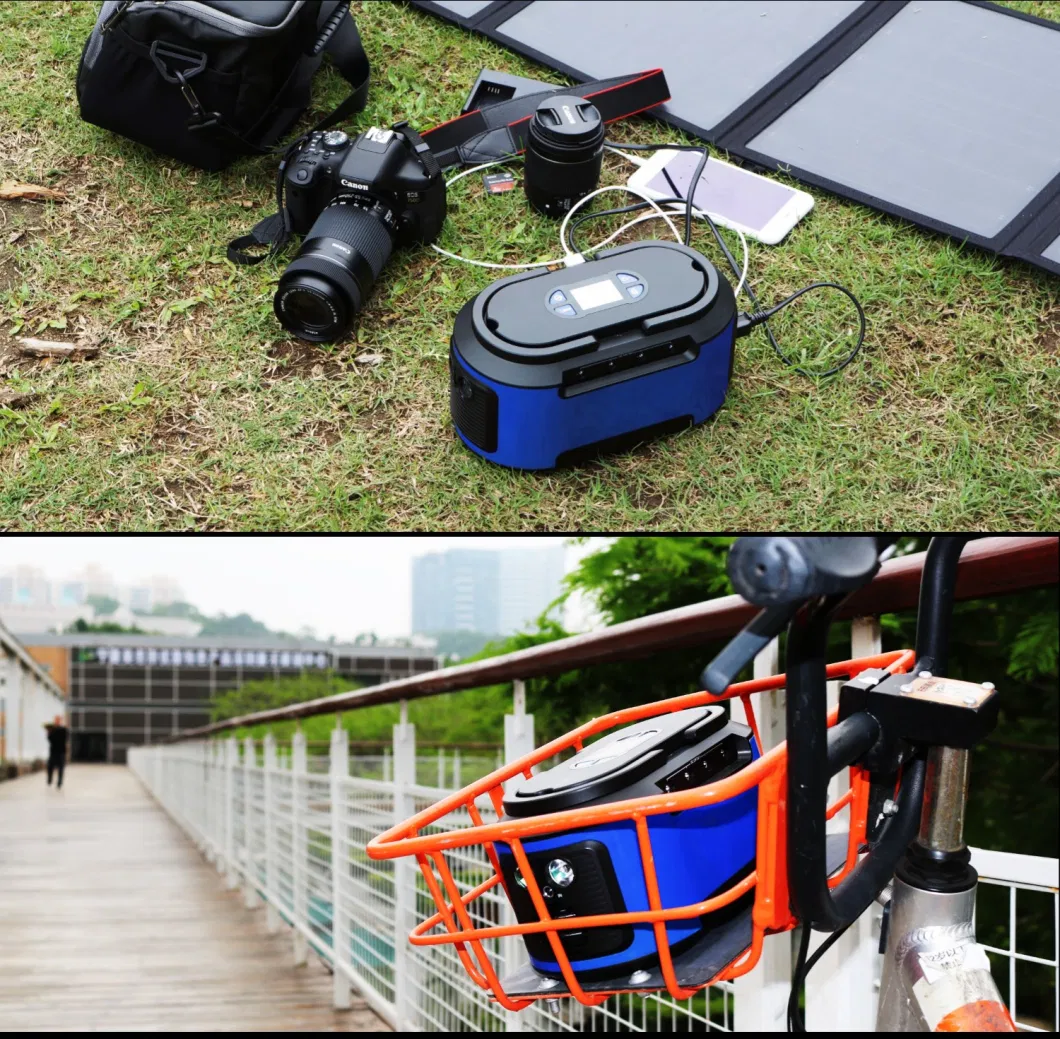 Portable Mini Solar Power Generator Kit with 200W Inverter AC DC USB Outputs