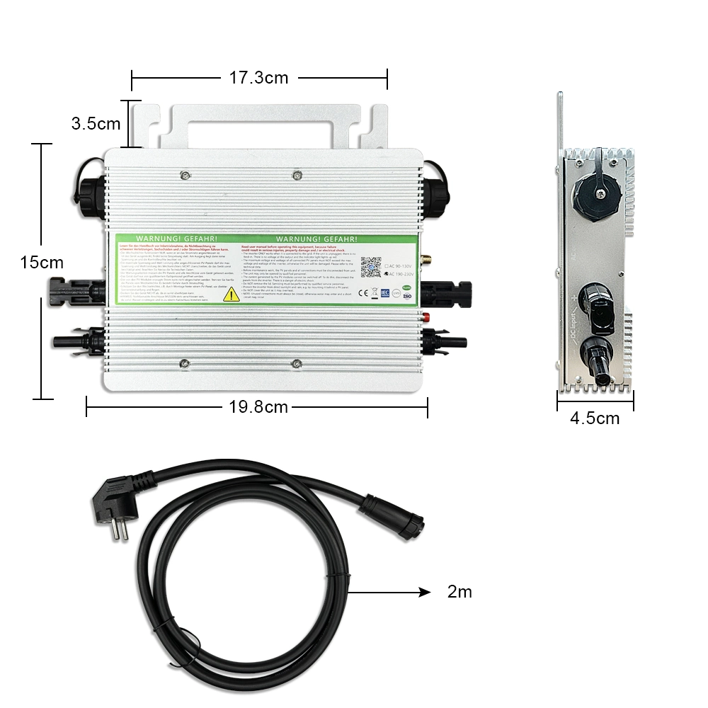 1600W Smart WiFi on Grid Tie Balcony MPPT 220V Single Phase IP66 Micro Inverter