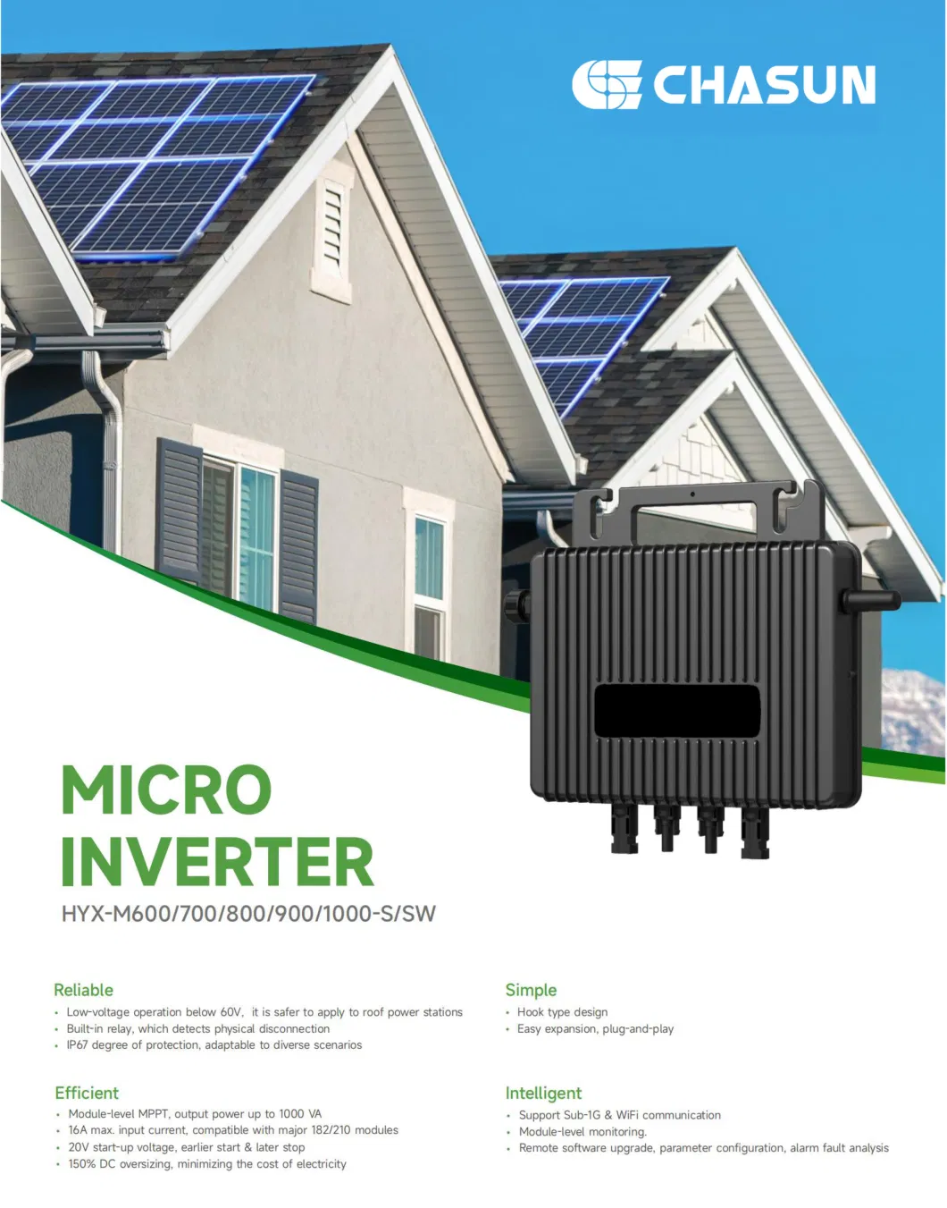EU Stock Micro Inverter 600W 700W 800watt 900W 1000W Solar Microinverter Balcony Photovoltaic