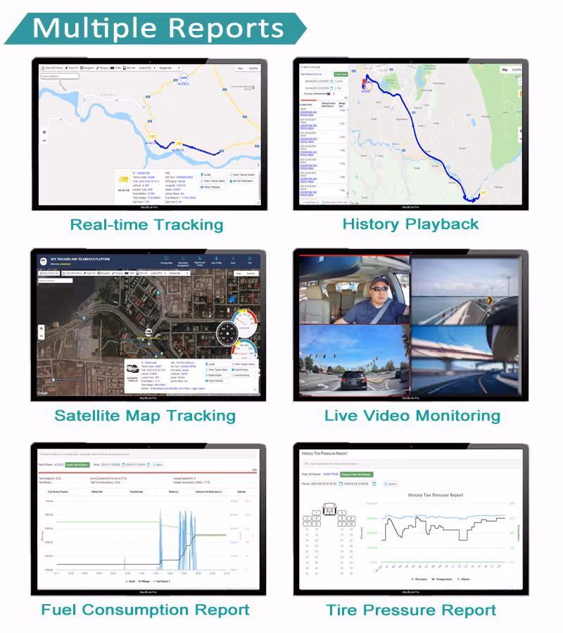 GPS Vehicle Tracker with History Playback Fuel Sensor Supported Free Tracking System GPS Tracker