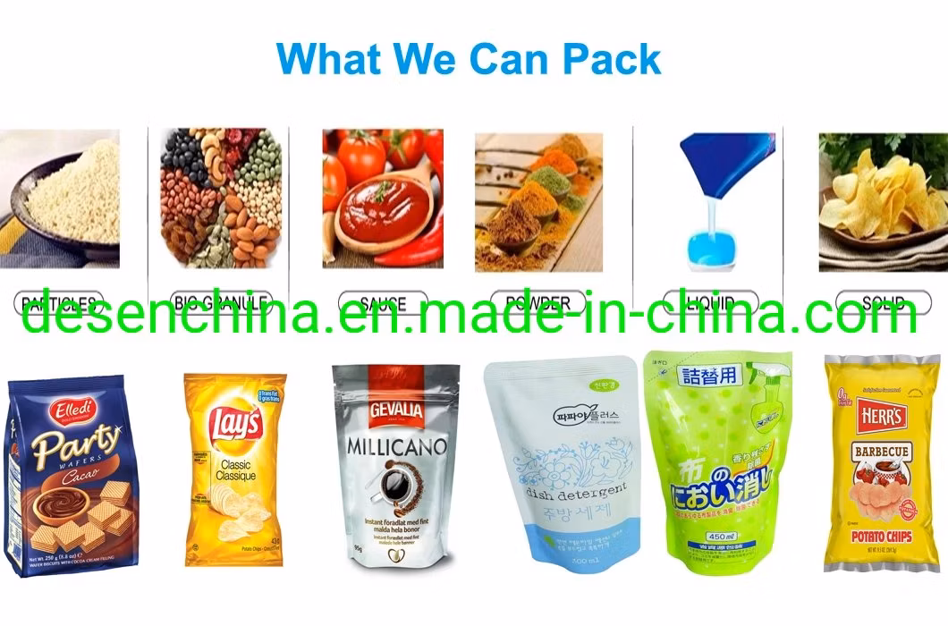 Large Capacity Automatic Filling Sealing Machine Food Coffee Bean Grain Bag Back Seal Packaging Machine 304 Stainless Steel