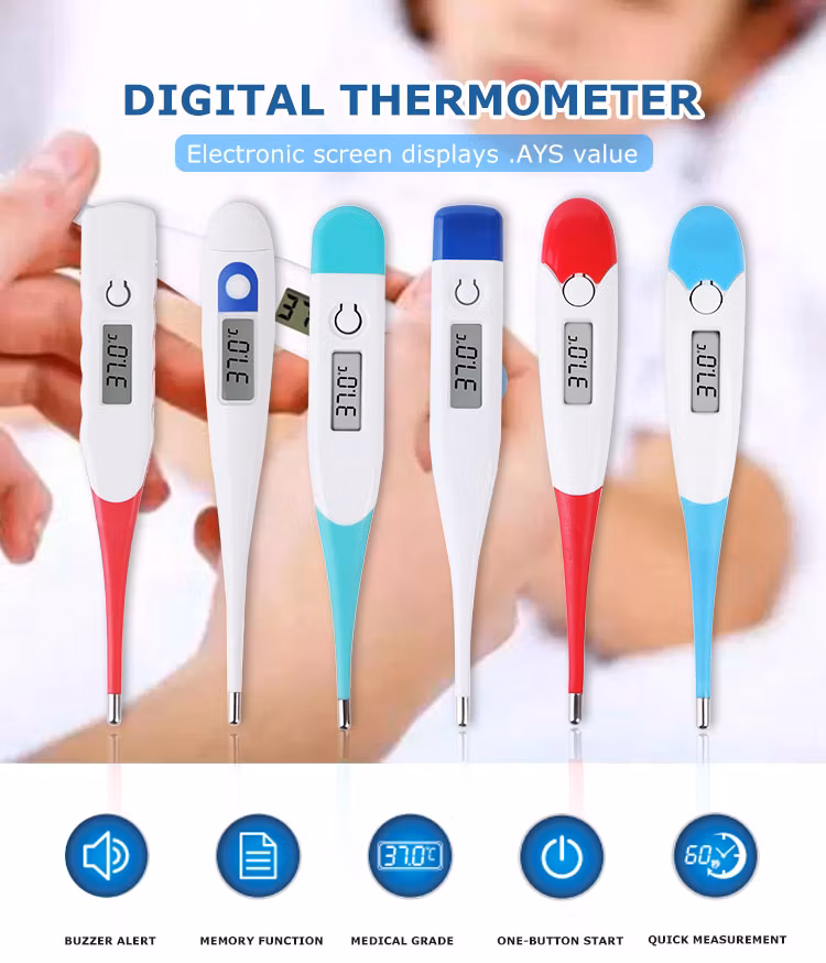 CE Approved Waterproof Medical Hard Tip Oral Digital Thermometer Baby Adults