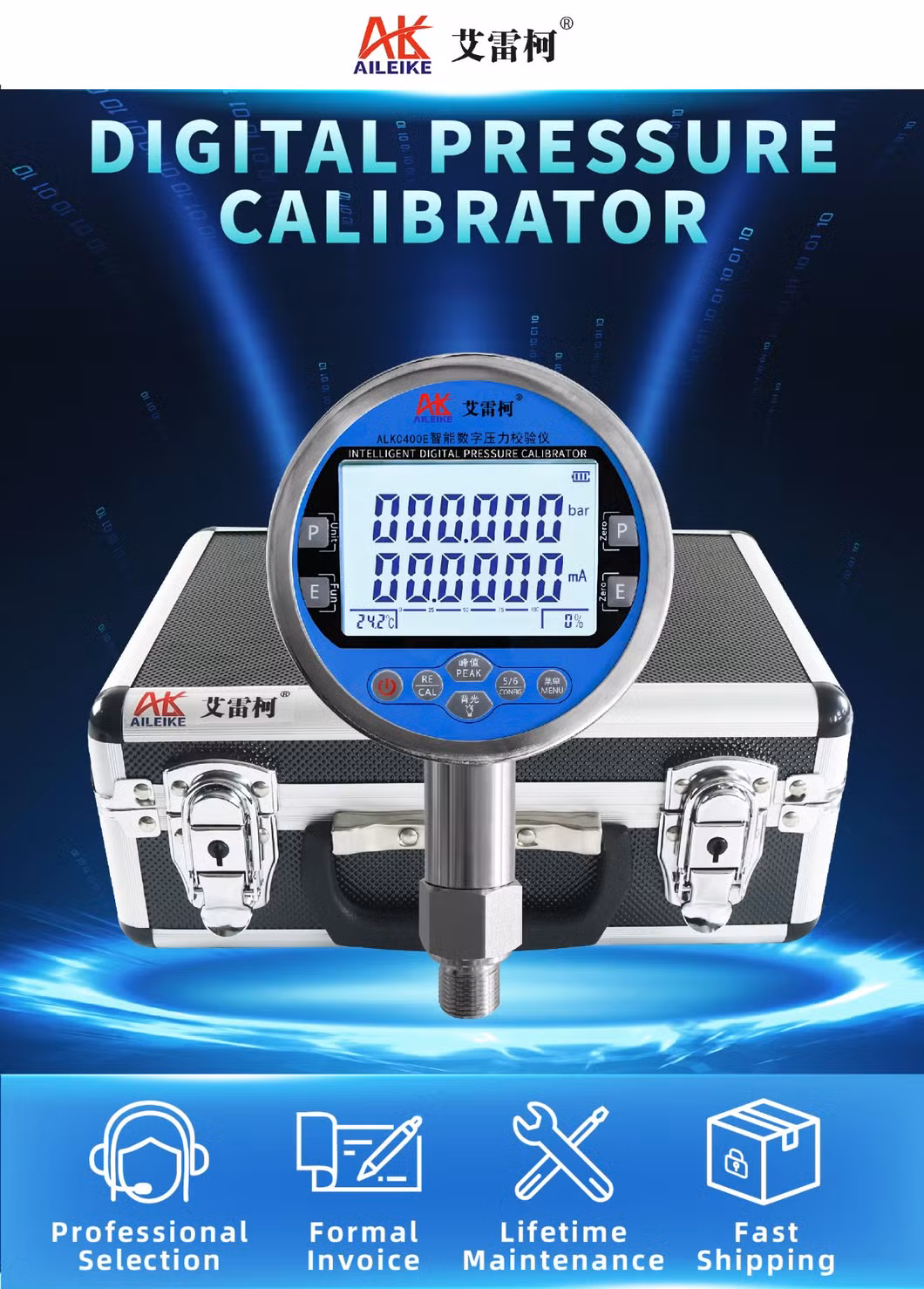 Precision Digital Pressure Gauge Vacuum Digital Pressure Gaugepressure Gauge Manometer 0.02%Fs