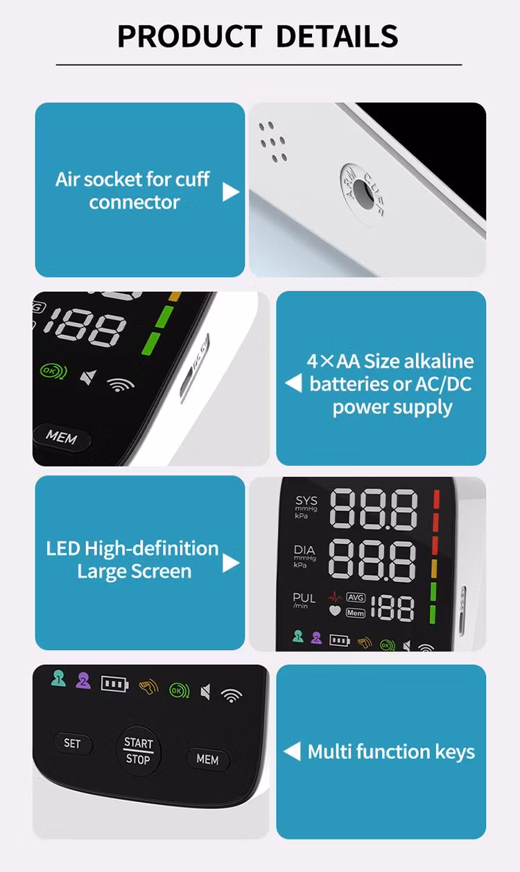 Wholesale LED Digital Sphygmomanometer Blood Pressure Machine Electric Bp Monitor