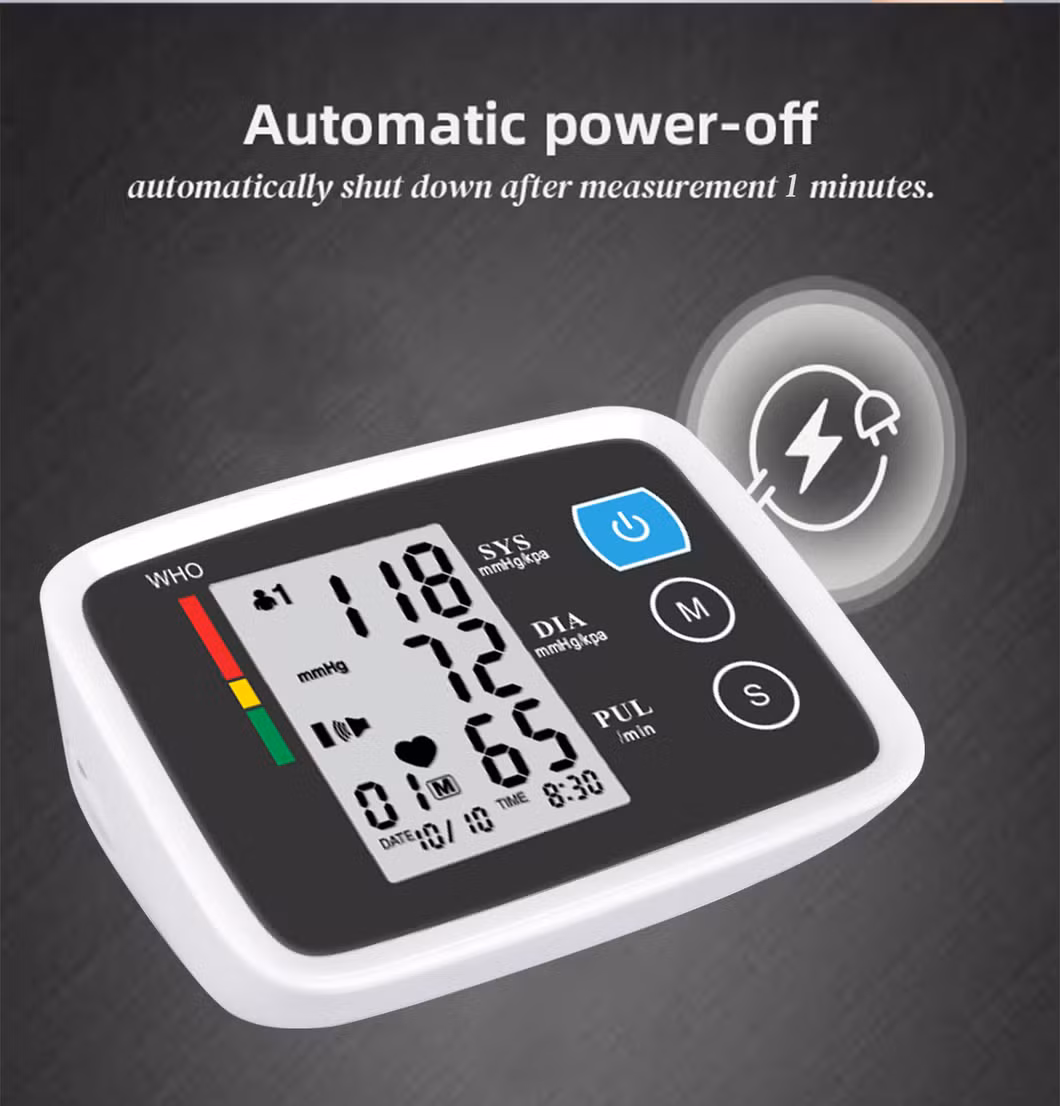 Fully Automatic Upper Arm Digital Blood Pressure Monitor CE ISO Approved Bp Machine Pressure Monitor Electronic Sphygmomanometer