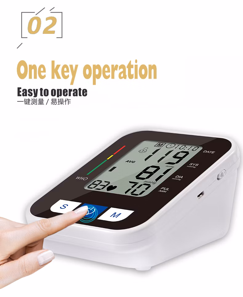 CE Medical Home Care Automatic Upper Arm Electronic Blood Pressure Sphygmomanometer with LCD Display and Voice Broadcast