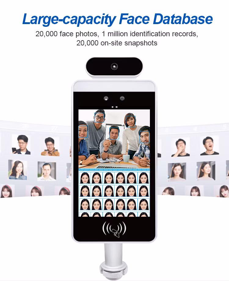 Face Recognition Temperature Access Control Ai Detection Measuring Machine Detection with Fever Sensor