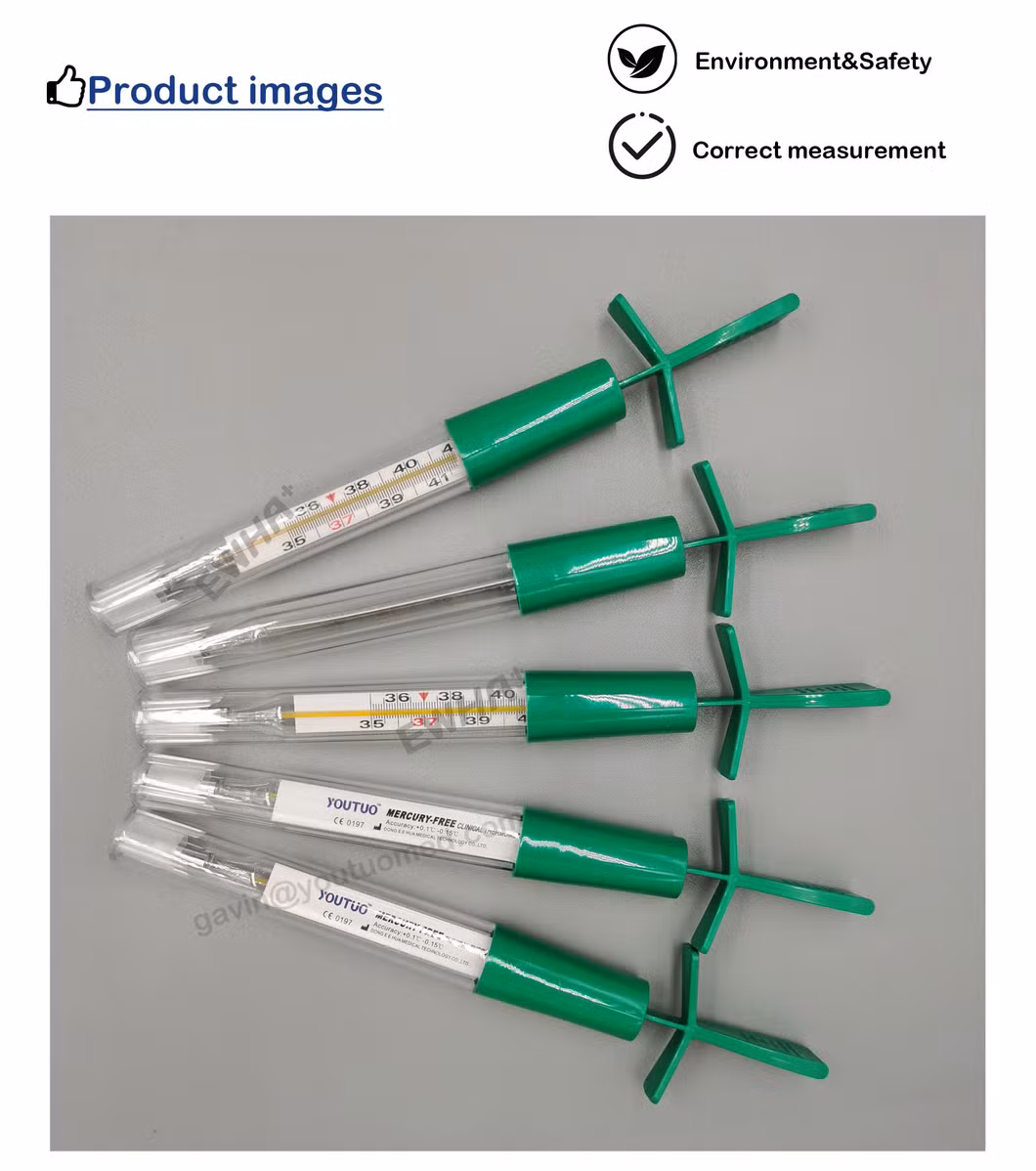 Mercury-Free Glass Thermometer Armpit Digital Thermometer Pharmacy Medical Mercury Oval Giftbox