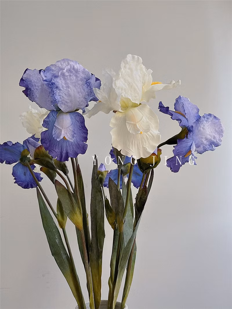 Ja230056 Decorative Fleur-De-Lis High Quality Artificial Flowers Iris Silk Flower Vintage Color for Wedding Home Garden Decoration Gift