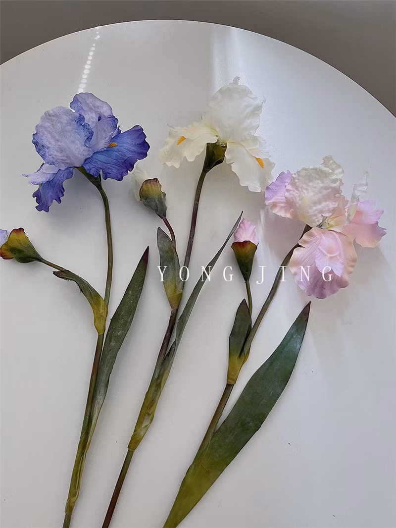 Ja230056 Decorative Fleur-De-Lis High Quality Artificial Flowers Iris Silk Flower Vintage Color for Wedding Home Garden Decoration Gift