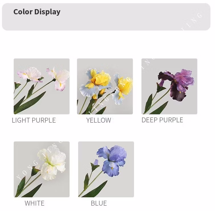 Ja230056 Decorative Fleur-De-Lis High Quality Artificial Flowers Iris Silk Flower Vintage Color for Wedding Home Garden Decoration Gift