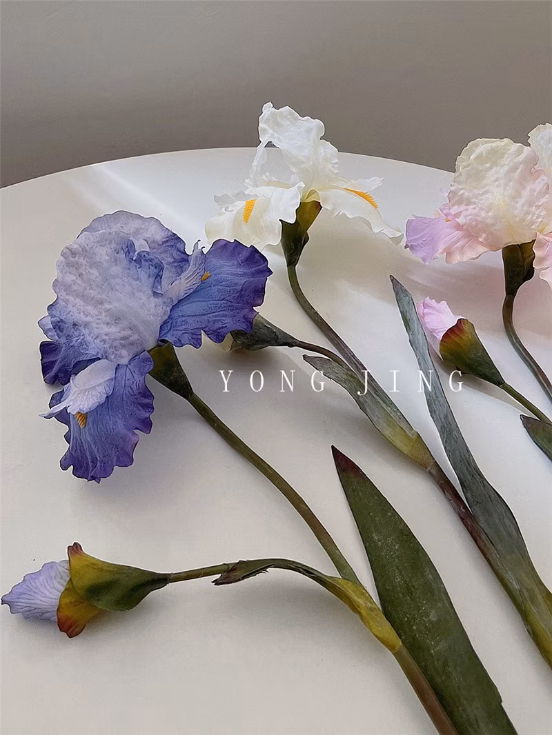 Ja230056 Decorative Fleur-De-Lis High Quality Artificial Flowers Iris Silk Flower Vintage Color for Wedding Home Garden Decoration Gift