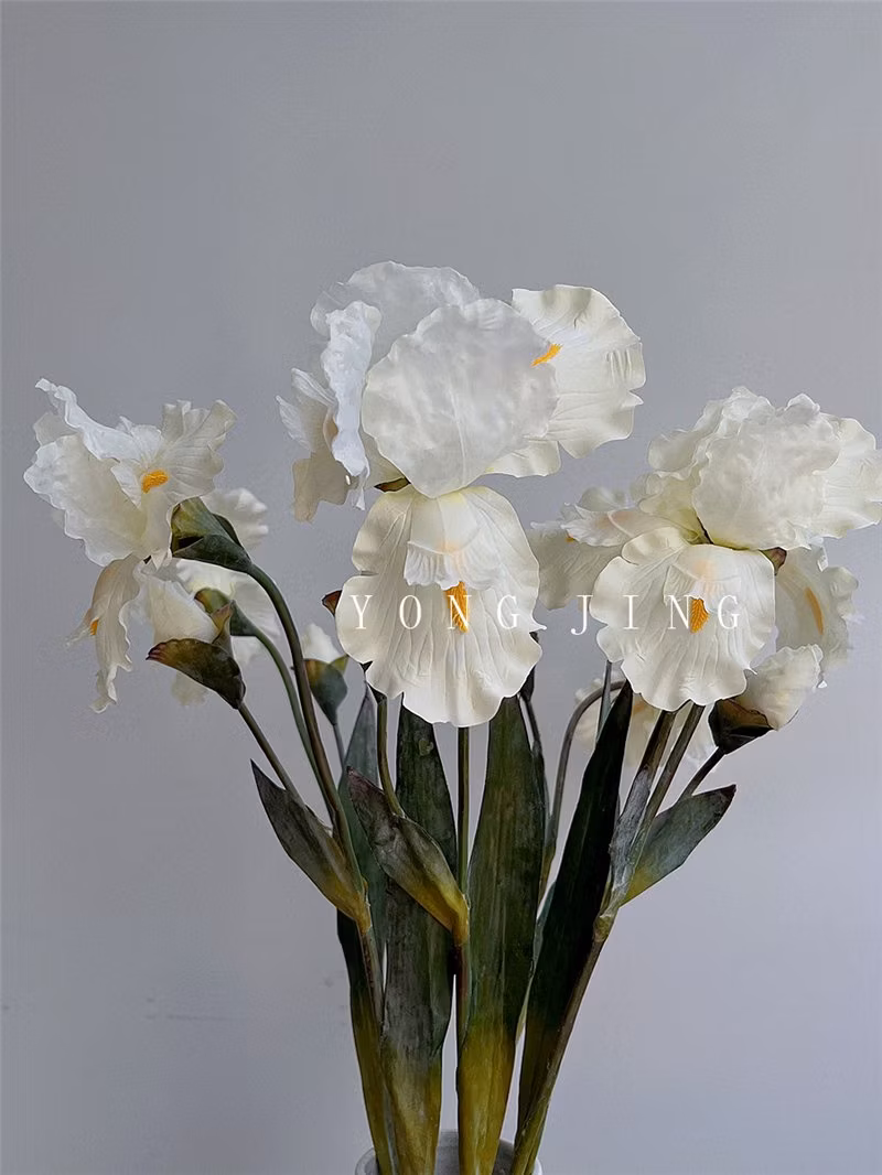 Ja230056 Decorative Fleur-De-Lis High Quality Artificial Flowers Iris Silk Flower Vintage Color for Wedding Home Garden Decoration Gift